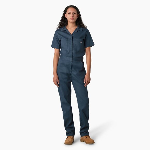 Women's FLEX Cooling Short Sleeve Coveralls in Red - Picture 4 of 4